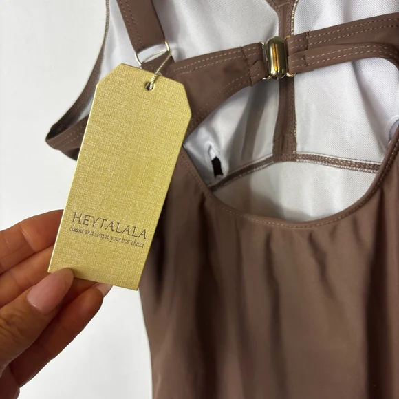 Women's Heytalala Brown One-Piece Swimsuit Size M - Picture 5 of 5